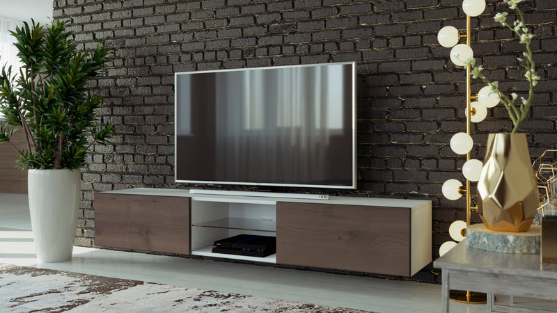 Floating TV Stand VIGO glass 71 inch with LED