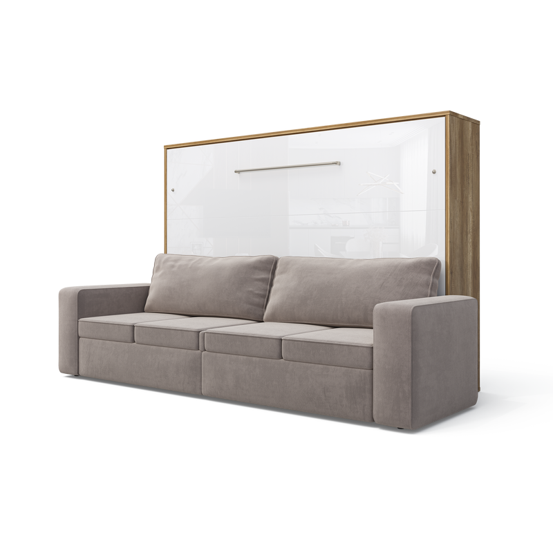 Horizontal Murphy bed INVENTO with a Sofa, European Queen