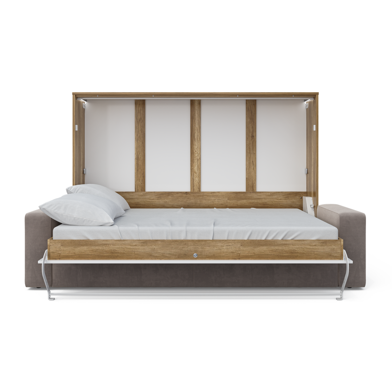 Horizontal Murphy bed INVENTO with a Sofa, European Queen