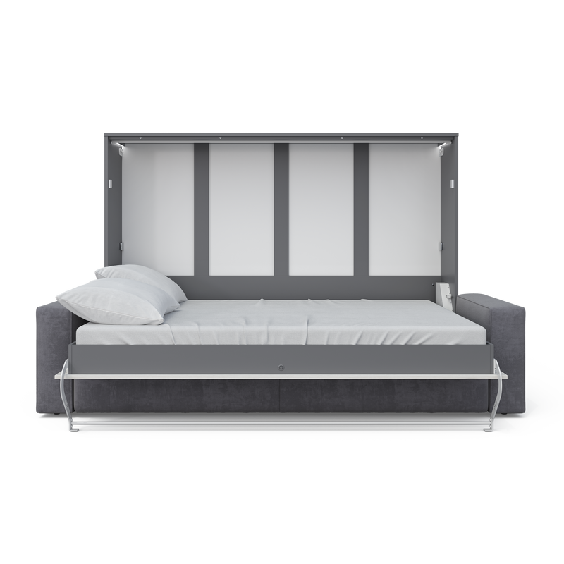 Horizontal Murphy bed INVENTO with a Sofa, European Queen