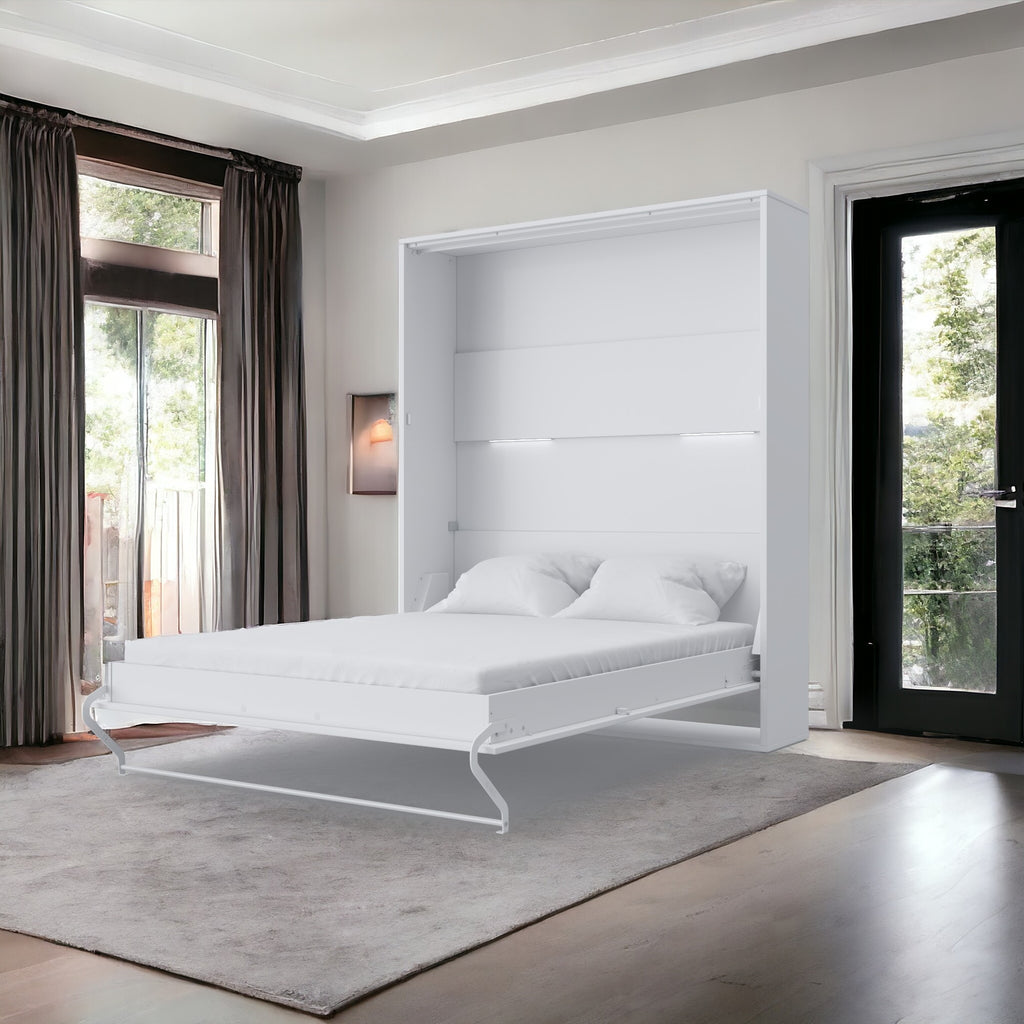 Vertical European Queen Murphy Bed INVENTO with LED