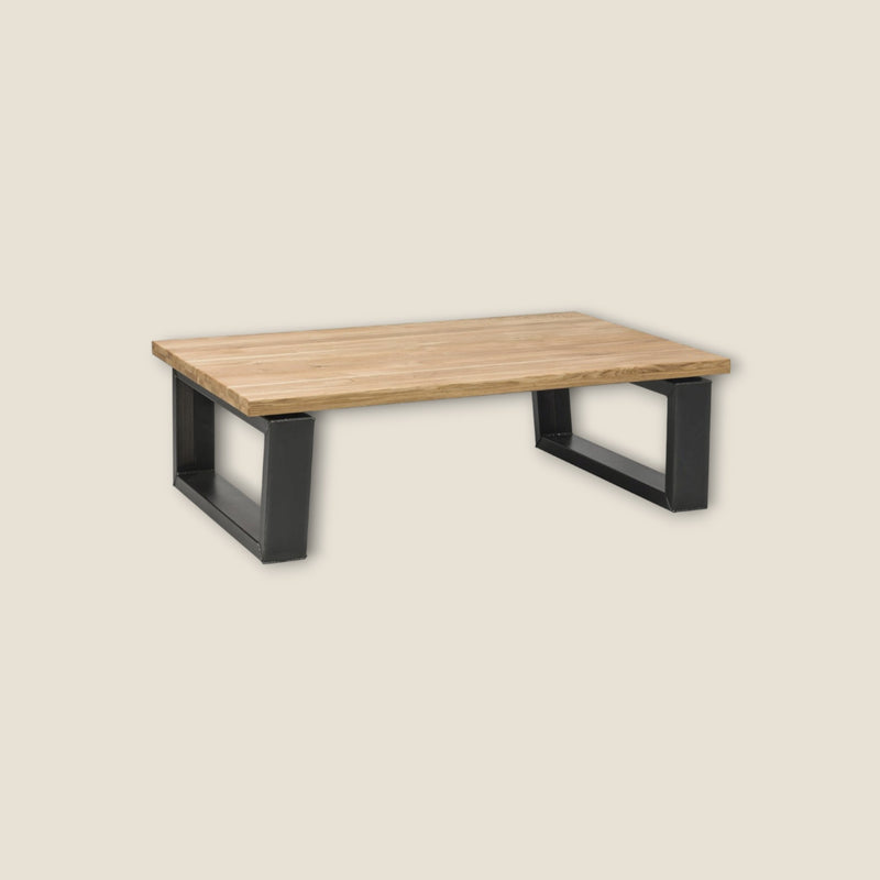 Oak Wood Top Coffee Table Bellini with metal legs