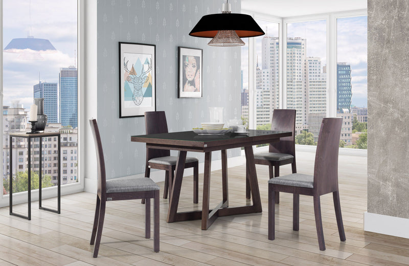 Glass Top Dining Table BRISH With Extension