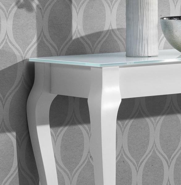 White or Black Glass Top Console Table RETRO