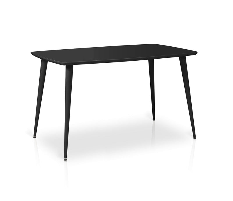 Rectangular White or Black Glass Top Dining Table ESSAI