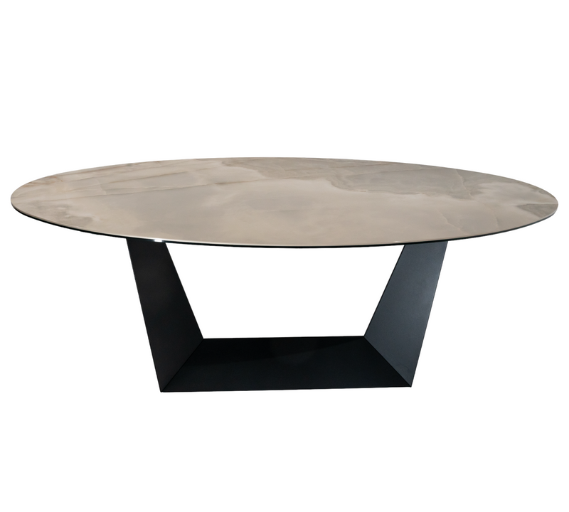 Dining Table GABRIELE with ceramic top and metal base