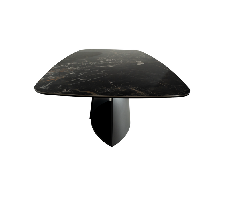 Dining Table MATTIA with ceramic top and wooden base