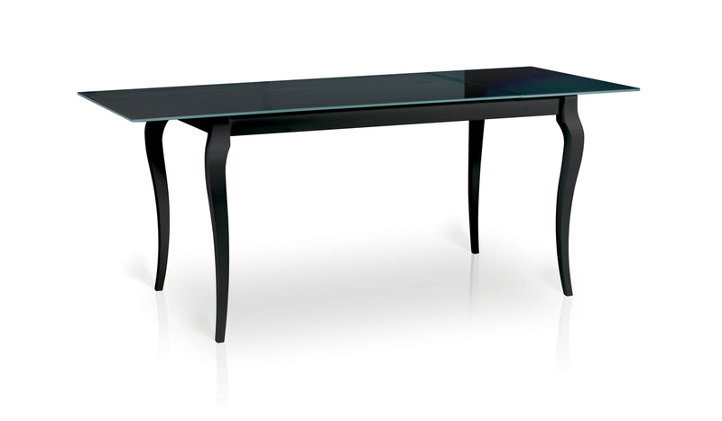 Glass Top Dining Table BRESSO With Extension, Black or White