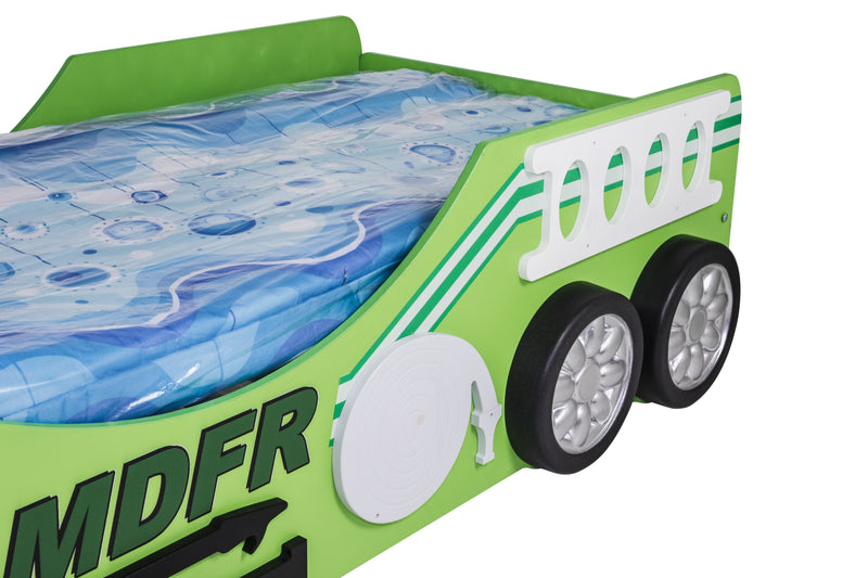 Toddler Fire Truck Bed with mattress, Green