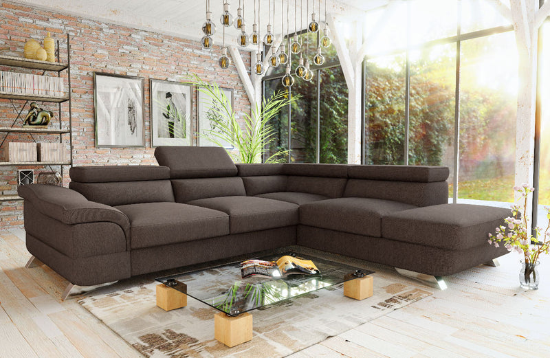 Sectional FULL size Sleeper Sofa BEAU with storage