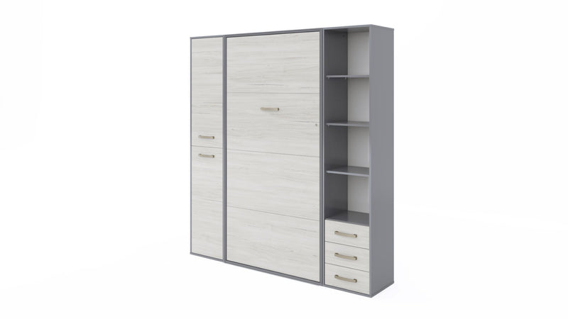 Invento Vertical Murphy bed Bed, European Twin Size with 2 cabinets