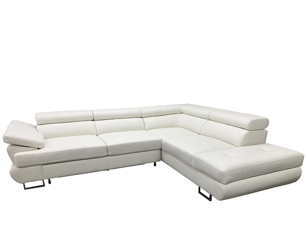 LUTON Leather Sectional Sleeper Sofa