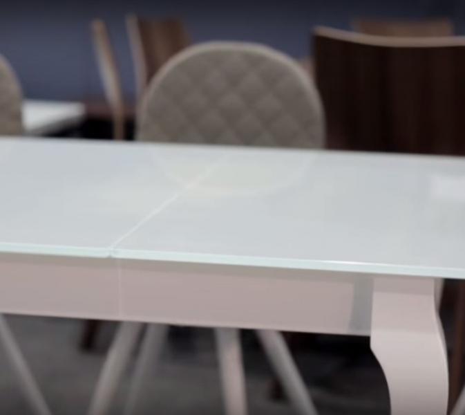 Glass Top Dining Table BRESSO With Extension