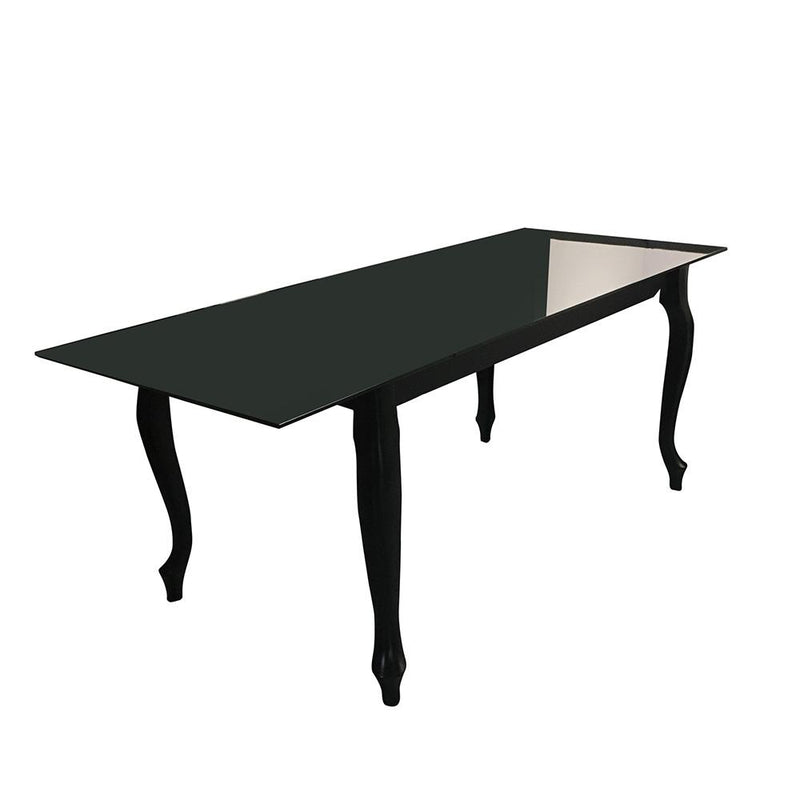 Glass Top Dining Table RETRO with Extension