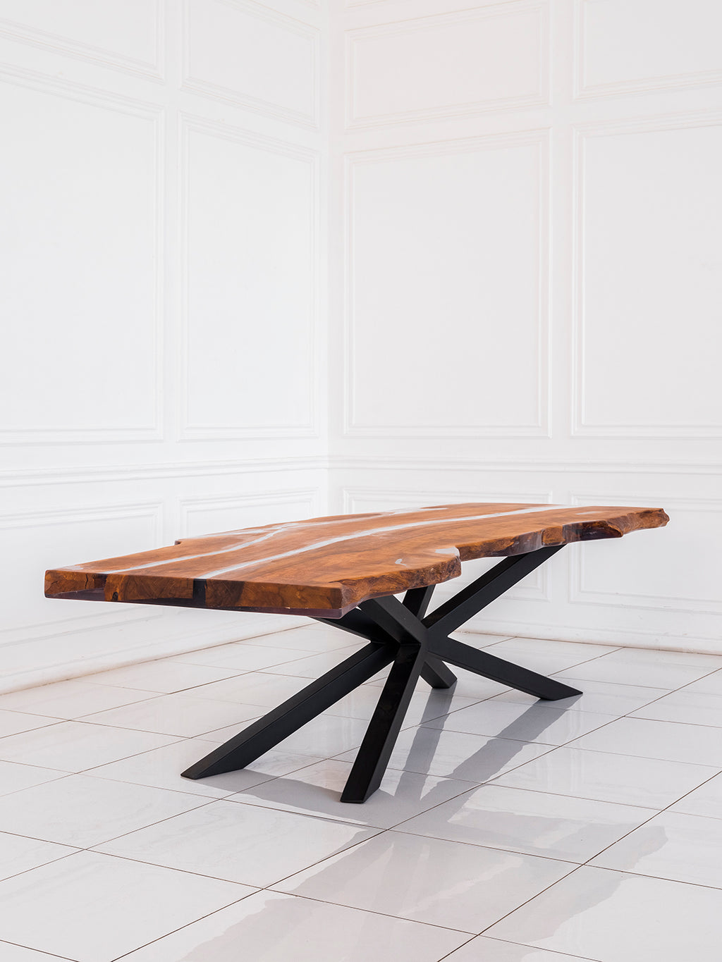 Hornbeam Wood Dining Table RESTO filled with Polymer Resin
