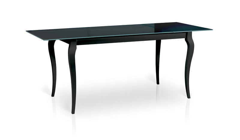 Glass Top Dining Table BRESSO With Extension
