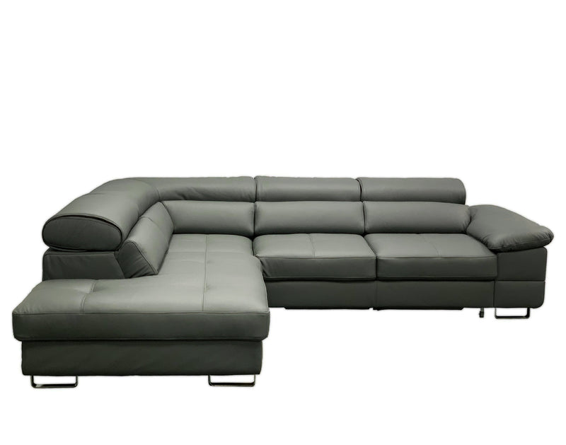 COSTA Leather Sectional Sleeper Sofa, Right Corner