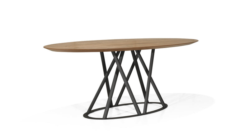 Veneer Oak Dining Table ALISSA for up to 8 people