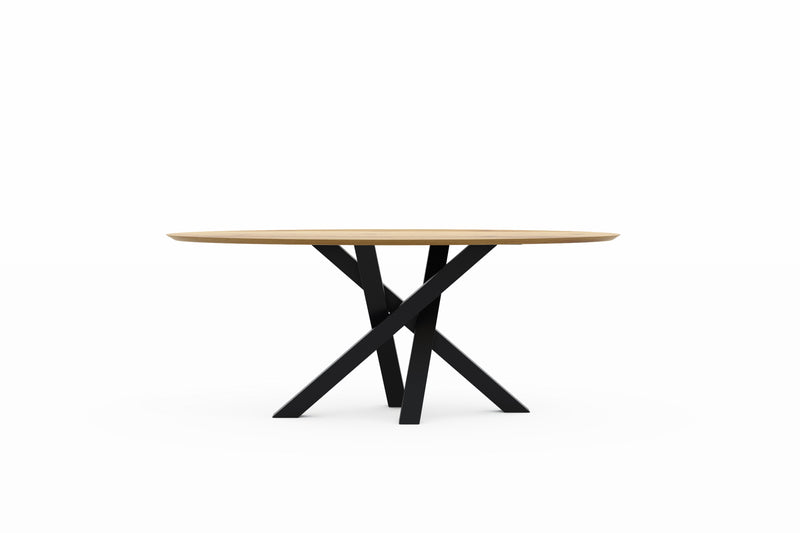 Solid Oak wood Dining Table ALISA with metal legs
