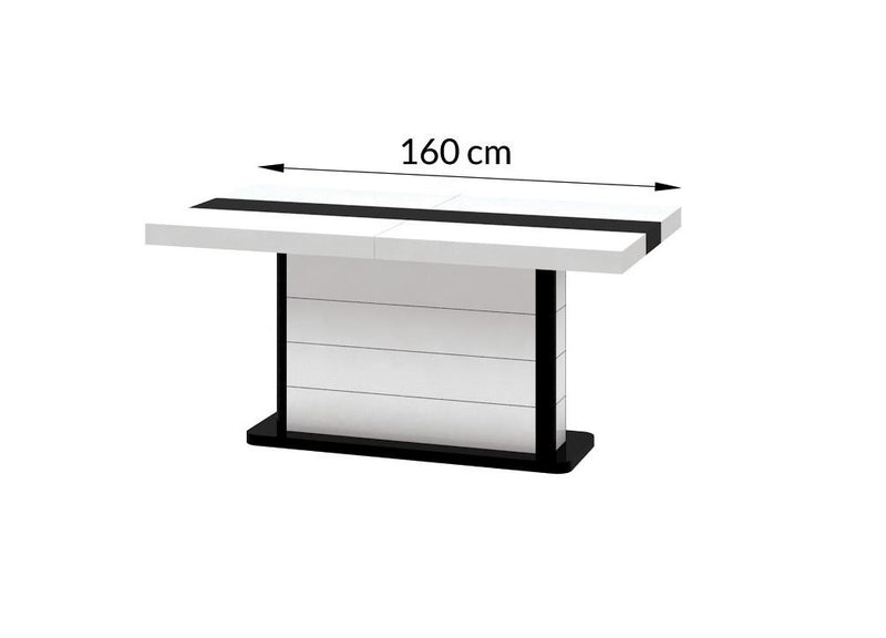PIANOSA White Gloss Dining Table with Extension