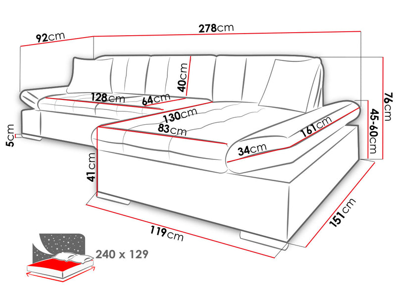 Sectional Sleeper Sofa FELIX