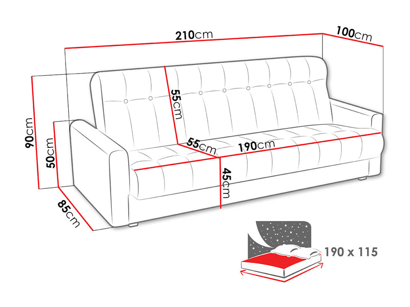 Sofa bed VENUS with storage